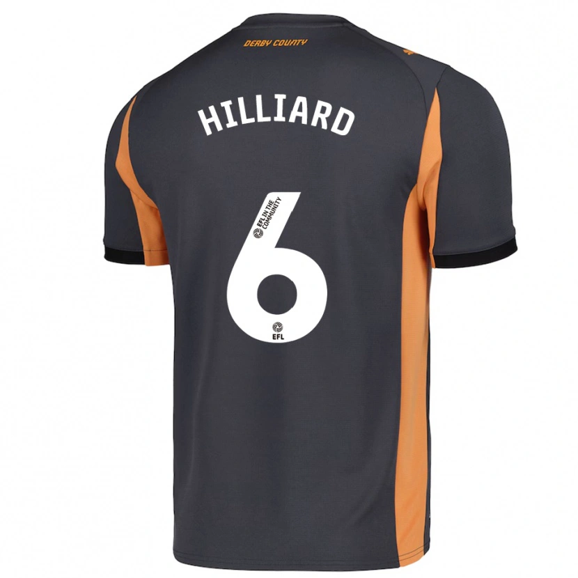 Danxen Dames Ella Hilliard #6 Grijs Oranje Zwart Uitshirt Uittenue 2025/26 T-Shirt
