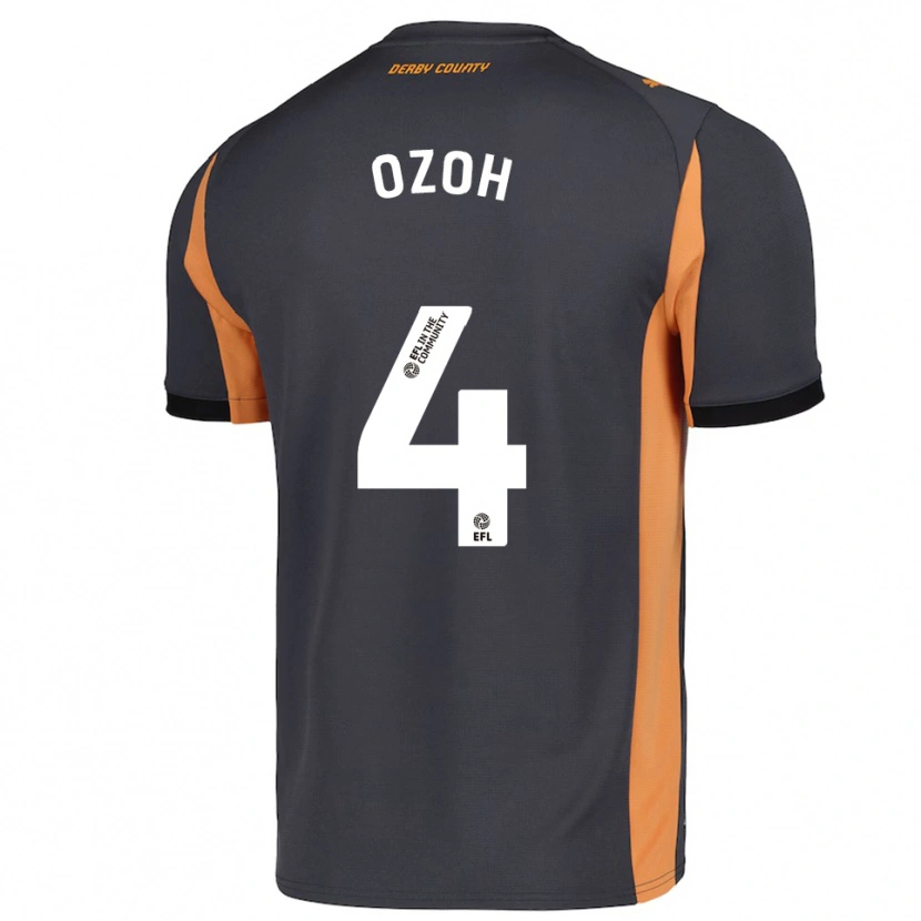 Danxen Dames David Ozoh #4 Grijs Oranje Zwart Uitshirt Uittenue 2025/26 T-Shirt