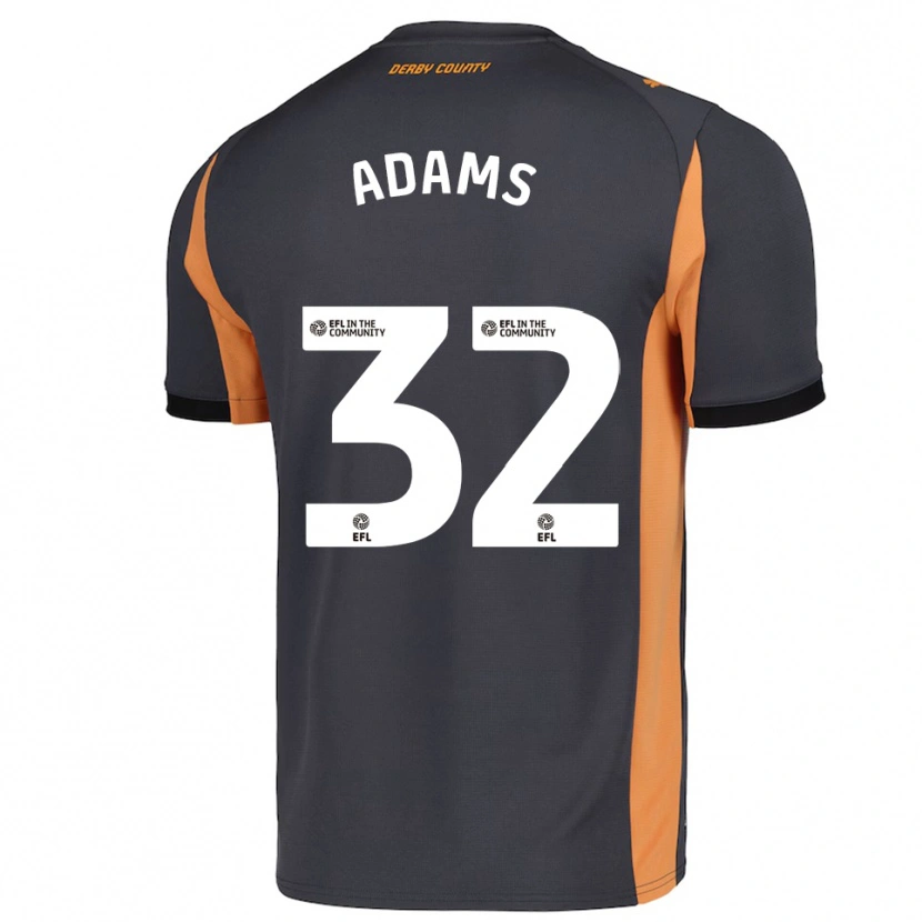Danxen Dames Ebou Adams #32 Grijs Oranje Zwart Uitshirt Uittenue 2025/26 T-Shirt