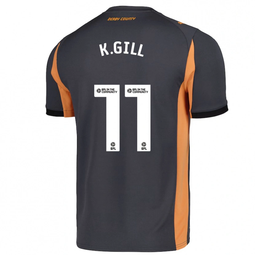 Danxen Dames Kacey Gill #11 Grijs Oranje Zwart Uitshirt Uittenue 2025/26 T-Shirt