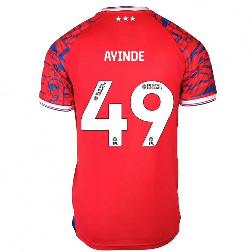 Danxen Dames Leon Ayinde #49 Rood Blauw Uitshirt Uittenue 2025/26 T-Shirt