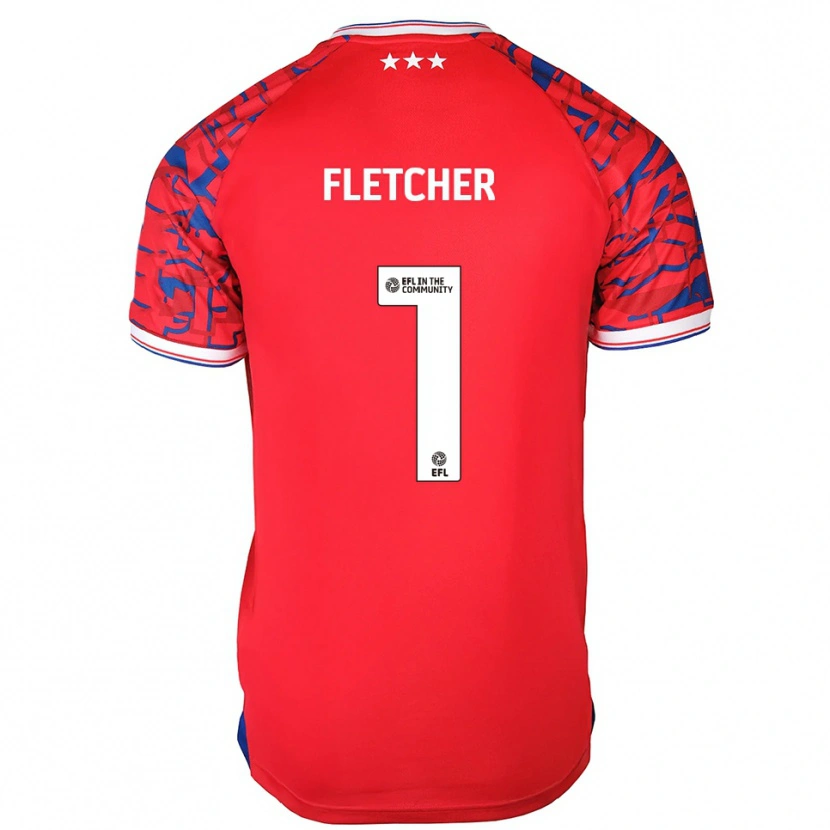 Danxen Dames William Fletcher #1 Rood Blauw Uitshirt Uittenue 2025/26 T-Shirt