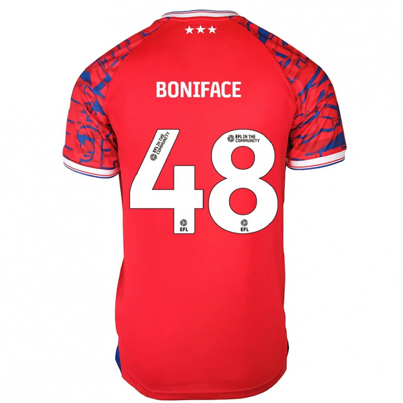 Danxen Dames Somto Boniface #48 Rood Blauw Uitshirt Uittenue 2025/26 T-Shirt