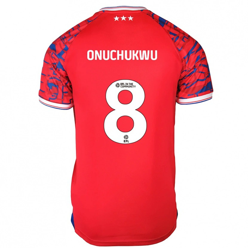 Danxen Dames Abube Onuchukwu #8 Rood Blauw Uitshirt Uittenue 2025/26 T-Shirt