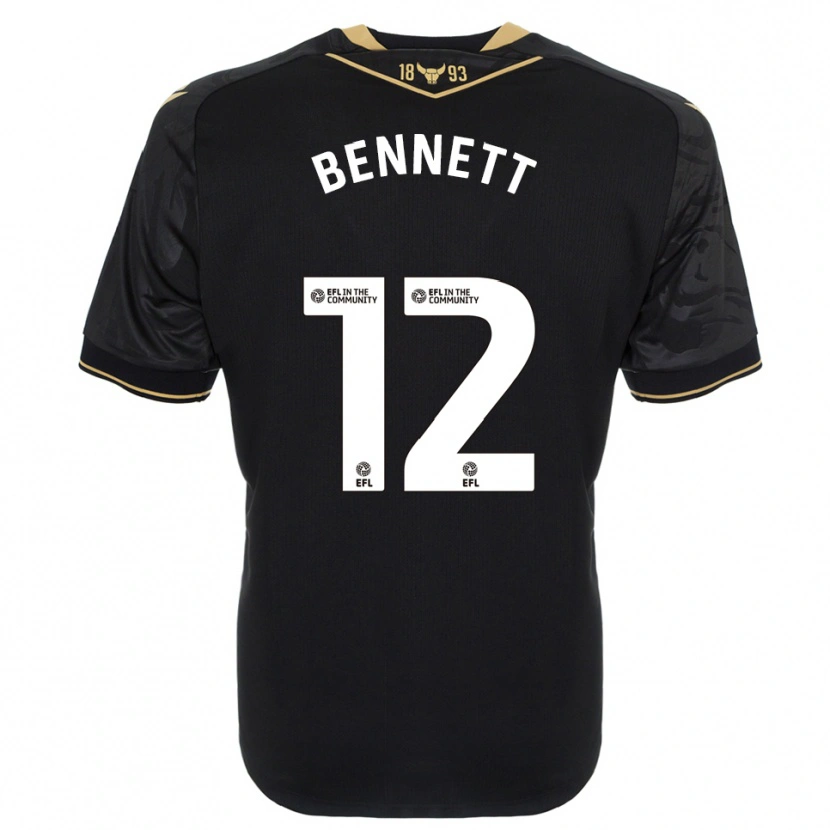 Danxen Dames Joe Bennett #12 Zwart Goud Uitshirt Uittenue 2025/26 T-Shirt