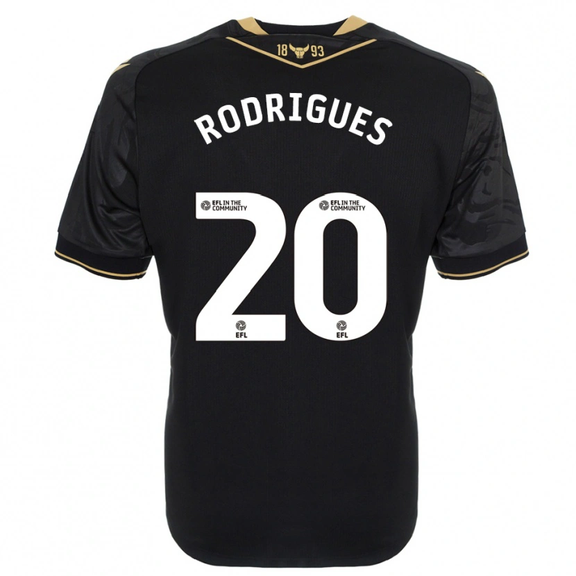 Danxen Dames Rúben Rodrigues #20 Zwart Goud Uitshirt Uittenue 2025/26 T-Shirt