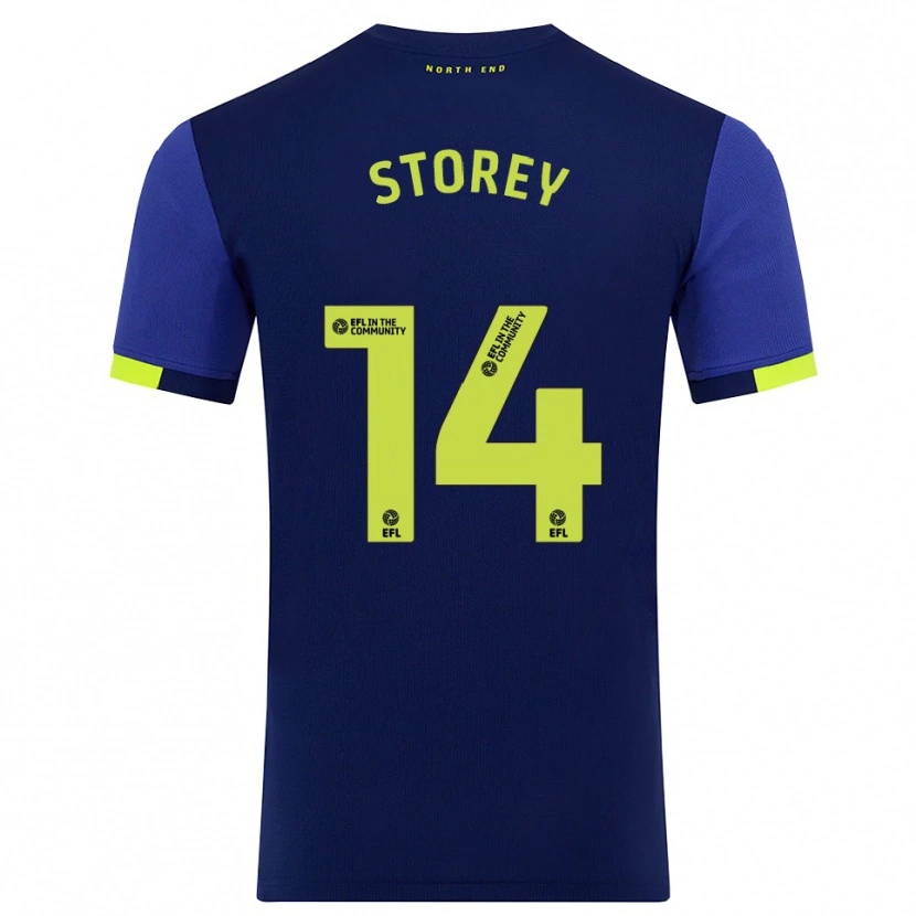 Danxen Dames Jordan Storey #14 Marine Geel Uitshirt Uittenue 2025/26 T-Shirt