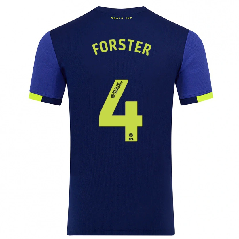 Danxen Dames Hannah Forster #4 Marine Geel Uitshirt Uittenue 2025/26 T-Shirt