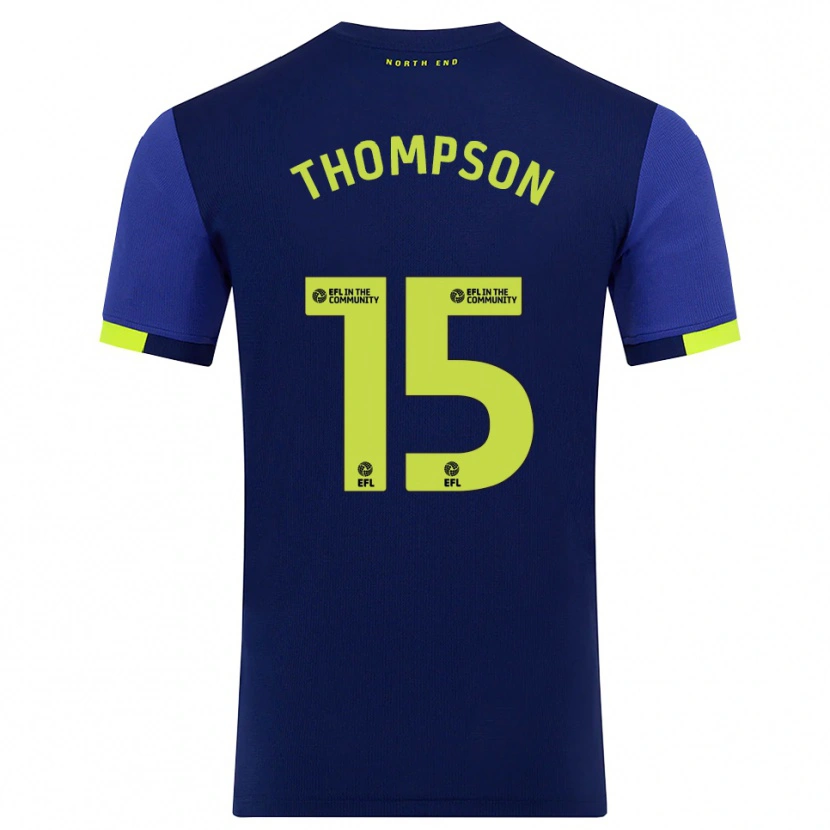 Danxen Dames Jordan Thompson #15 Marine Geel Uitshirt Uittenue 2025/26 T-Shirt