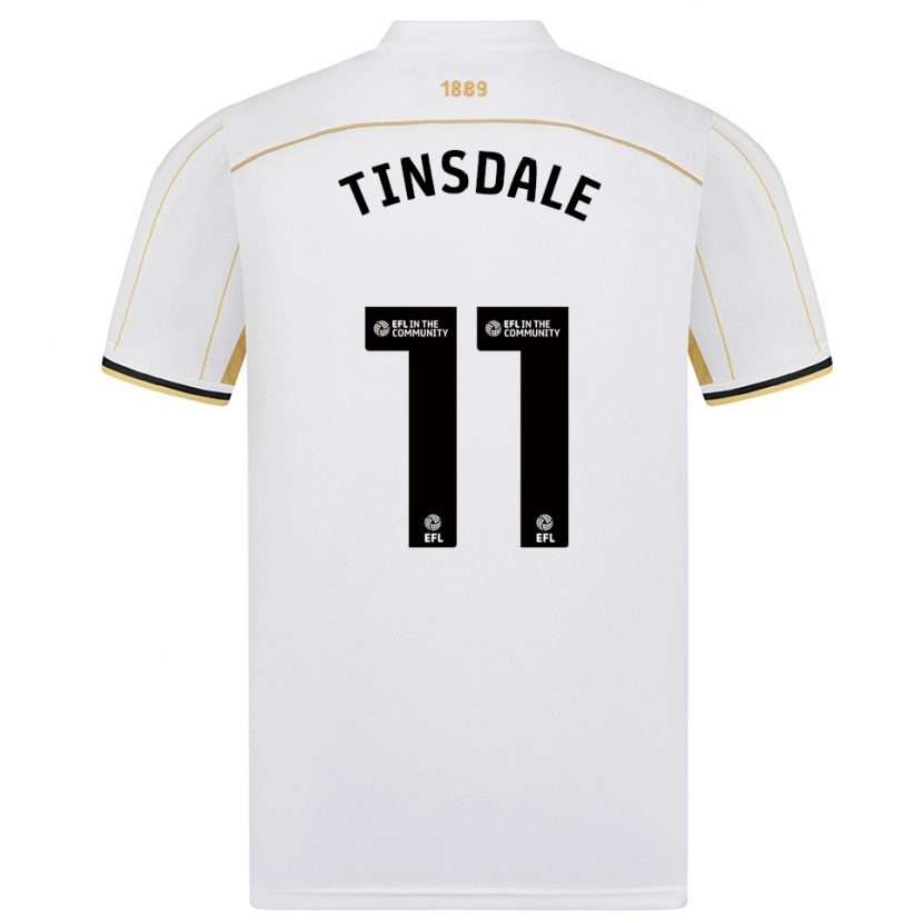 Danxen Dames Jay Tinsdale #11 Wit Goud Uitshirt Uittenue 2025/26 T-Shirt