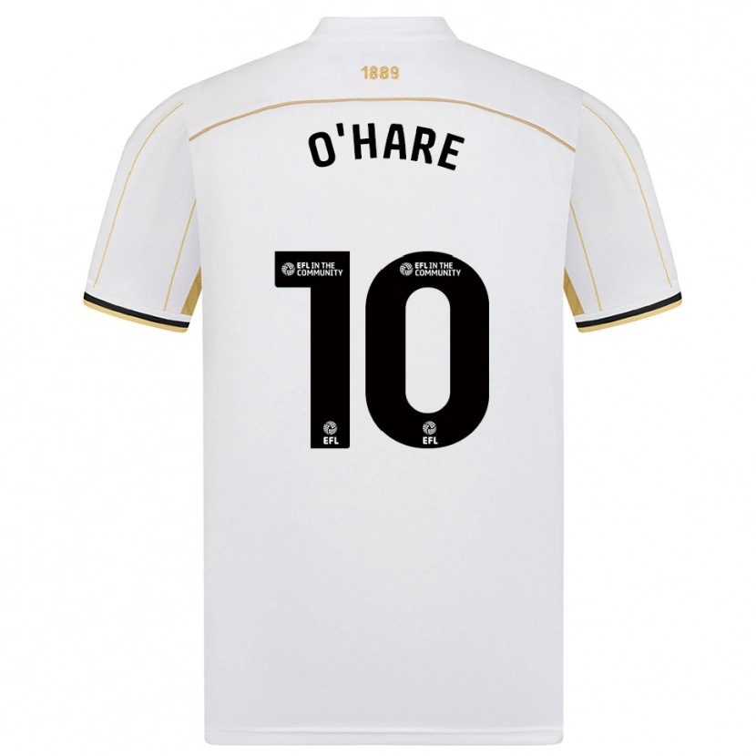Danxen Dames Callum O'hare #10 Wit Goud Uitshirt Uittenue 2025/26 T-Shirt