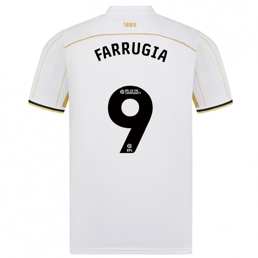 Danxen Dames Maria Farrugia #9 Wit Goud Uitshirt Uittenue 2025/26 T-Shirt