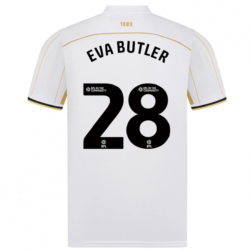 Danxen Dames Eva Butler #28 Wit Goud Uitshirt Uittenue 2025/26 T-Shirt