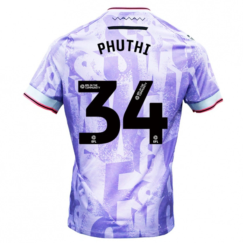 Danxen Dames Joey Phuthi #34 Lila Wit Uitshirt Uittenue 2025/26 T-Shirt