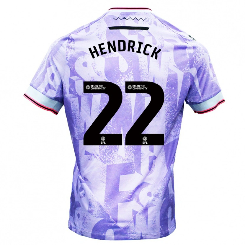 Danxen Dames Jeff Hendrick #22 Lila Wit Uitshirt Uittenue 2025/26 T-Shirt