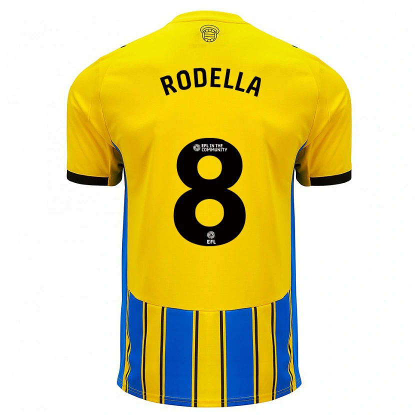 Danxen Dames Leo Rodella #8 Blauw Geel Uitshirt Uittenue 2025/26 T-Shirt