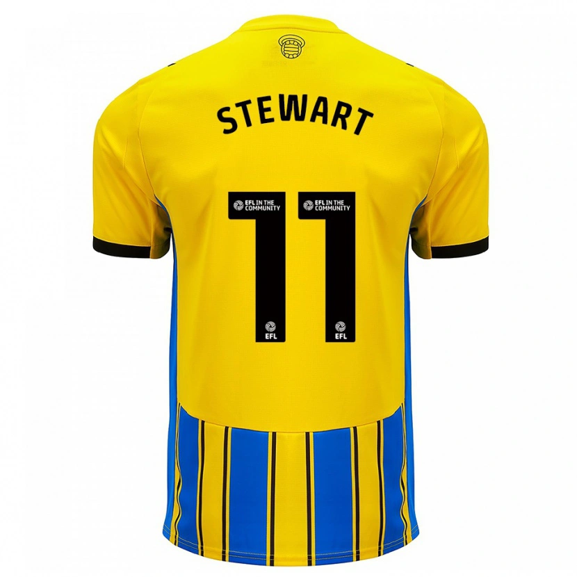 Danxen Dames Ross Stewart #11 Blauw Geel Uitshirt Uittenue 2025/26 T-Shirt