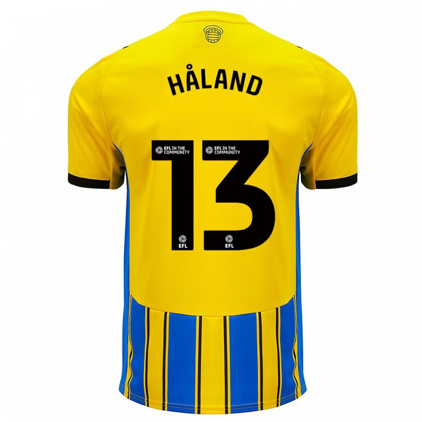Danxen Dames Benedicte Håland #13 Blauw Geel Uitshirt Uittenue 2025/26 T-Shirt