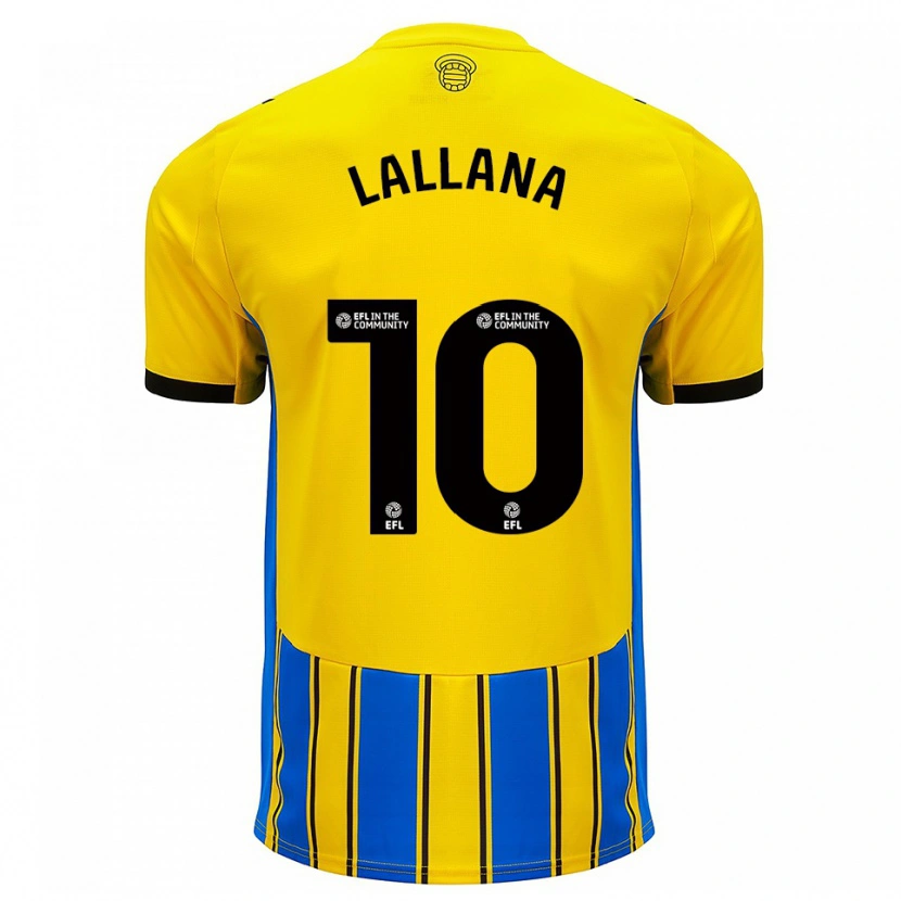Danxen Dames Adam Lallana #10 Blauw Geel Uitshirt Uittenue 2025/26 T-Shirt