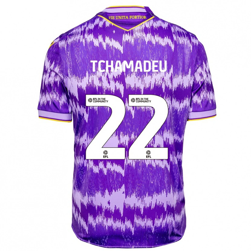 Danxen Dames Junior Tchamadeu #22 Paars Geel Uitshirt Uittenue 2025/26 T-Shirt