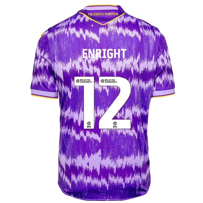Danxen Dames Luke Enright #12 Paars Geel Uitshirt Uittenue 2025/26 T-Shirt