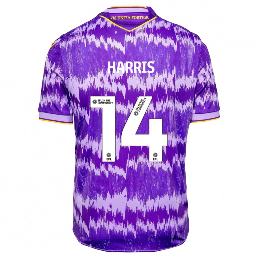 Danxen Dames Oscar Harris #14 Paars Geel Uitshirt Uittenue 2025/26 T-Shirt