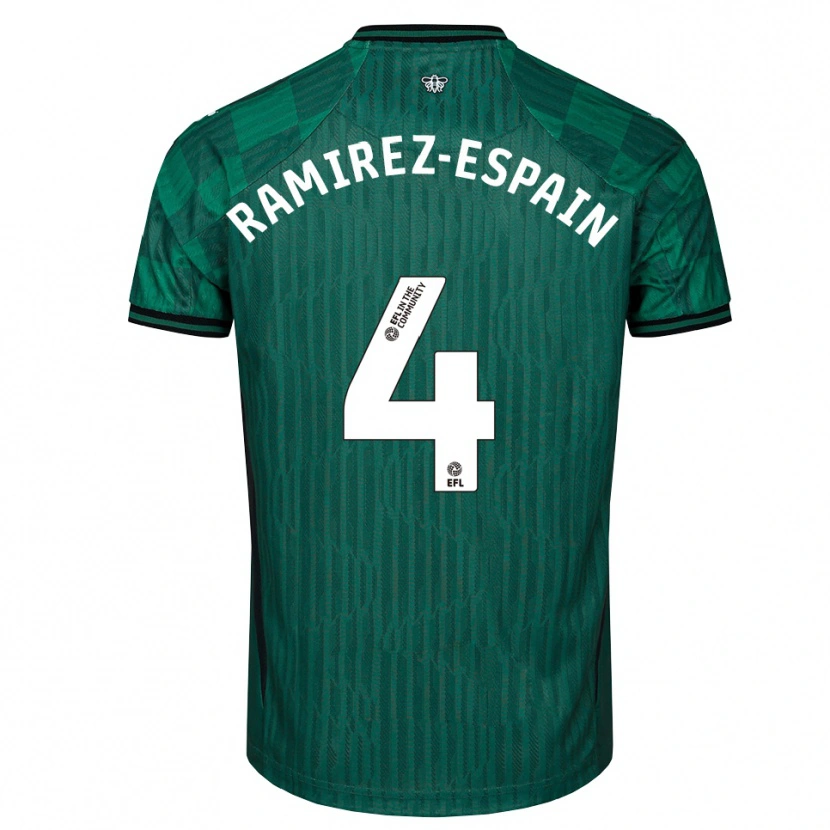 Danxen Dames Leo Ramirez-Espain #4 Groen Zwart Uitshirt Uittenue 2025/26 T-Shirt