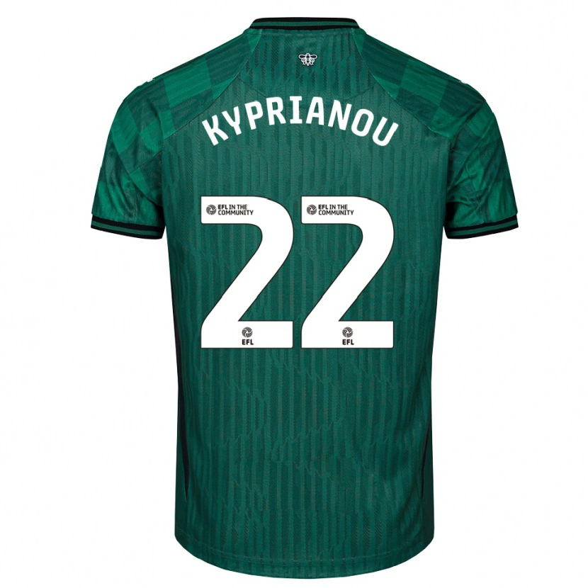 Danxen Dames Hector Kyprianou #22 Groen Zwart Uitshirt Uittenue 2025/26 T-Shirt