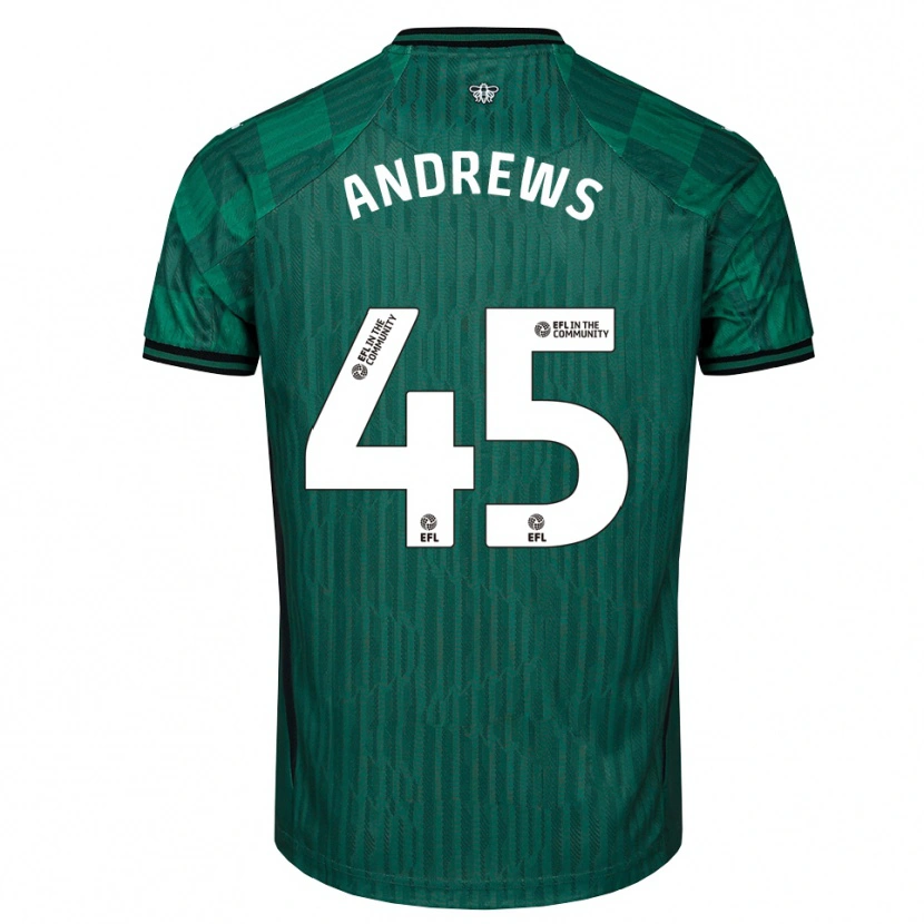 Danxen Dames Ryan Andrews #45 Groen Zwart Uitshirt Uittenue 2025/26 T-Shirt