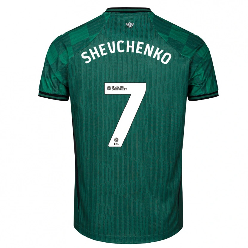 Danxen Dames Kristian Shevchenko #7 Groen Zwart Uitshirt Uittenue 2025/26 T-Shirt