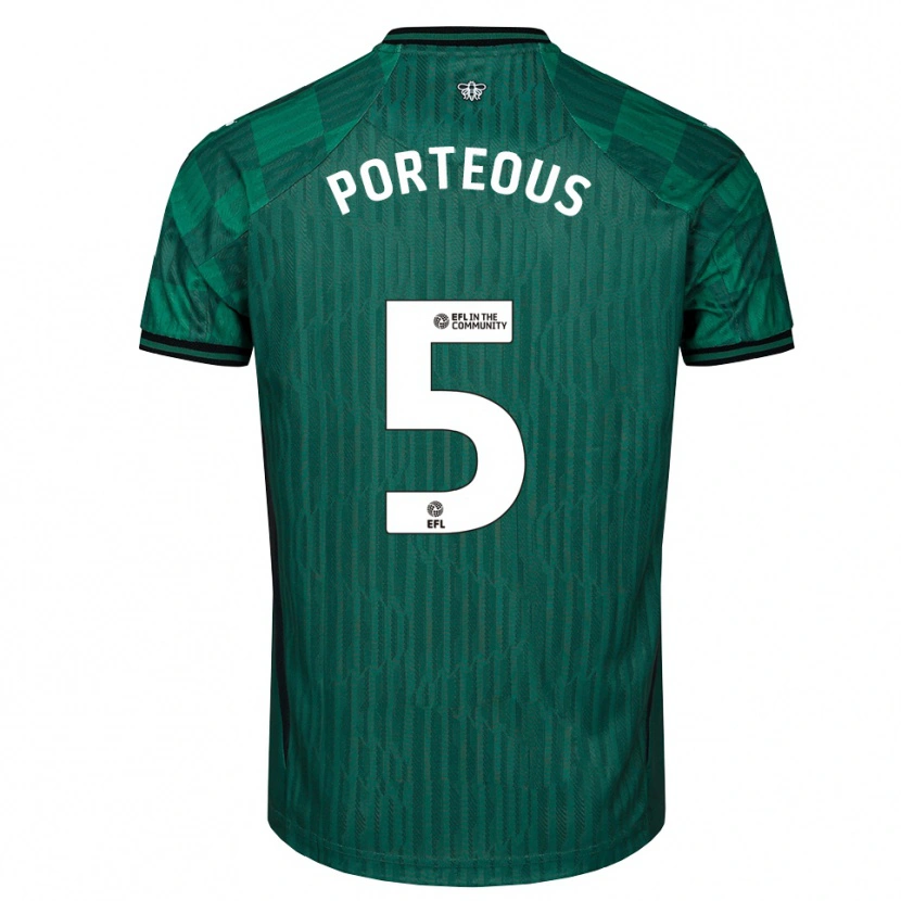Danxen Dames Ryan Porteous #5 Groen Zwart Uitshirt Uittenue 2025/26 T-Shirt