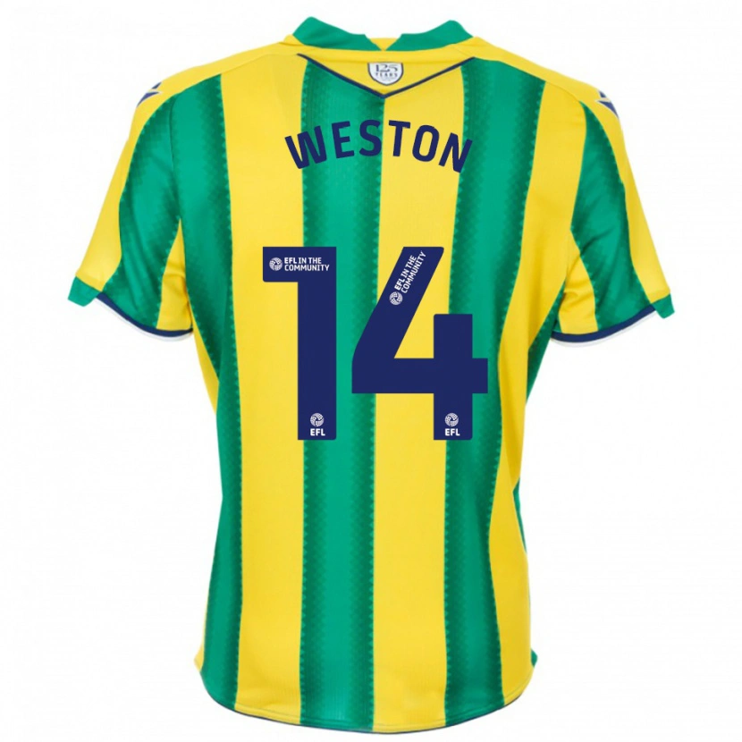 Danxen Dames Steph Weston #14 Geel Groen Uitshirt Uittenue 2025/26 T-Shirt
