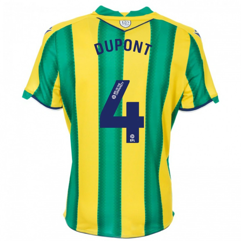 Danxen Dames Noah Dupont #4 Geel Groen Uitshirt Uittenue 2025/26 T-Shirt