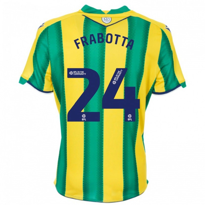 Danxen Dames Gianluca Frabotta #24 Geel Groen Uitshirt Uittenue 2025/26 T-Shirt