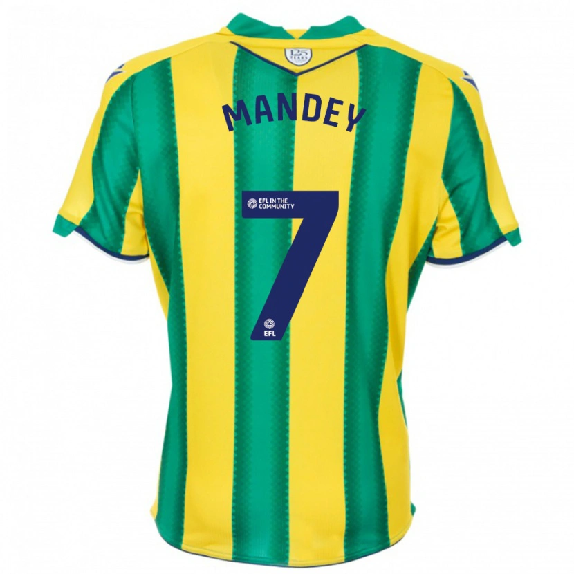 Danxen Dames Souleyman Mandey #7 Geel Groen Uitshirt Uittenue 2025/26 T-Shirt