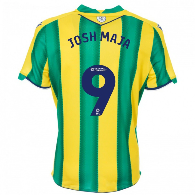 Danxen Dames Josh Maja #9 Geel Groen Uitshirt Uittenue 2025/26 T-Shirt