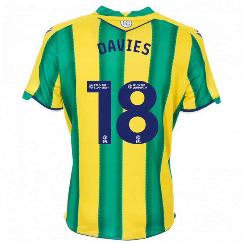 Danxen Dames Jessica Davies #18 Geel Groen Uitshirt Uittenue 2025/26 T-Shirt