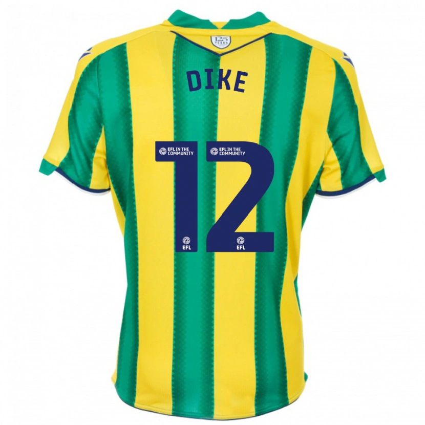 Danxen Dames Daryl Dike #12 Geel Groen Uitshirt Uittenue 2025/26 T-Shirt