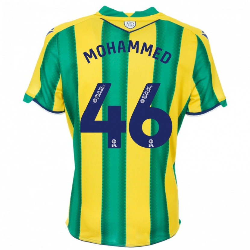 Danxen Dames Jamal Mohammed #46 Geel Groen Uitshirt Uittenue 2025/26 T-Shirt