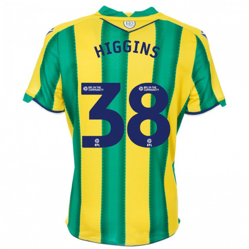 Danxen Dames Akeel Higgins #38 Geel Groen Uitshirt Uittenue 2025/26 T-Shirt