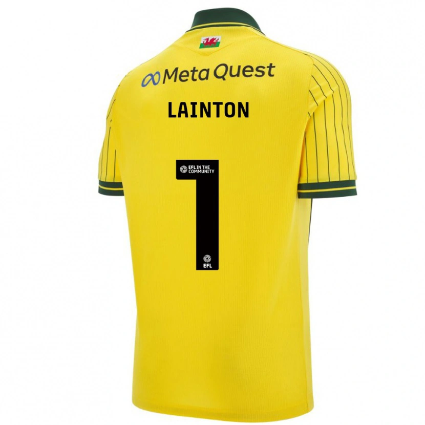 Danxen Dames Rob Lainton #1 Geel Groen Uitshirt Uittenue 2025/26 T-Shirt