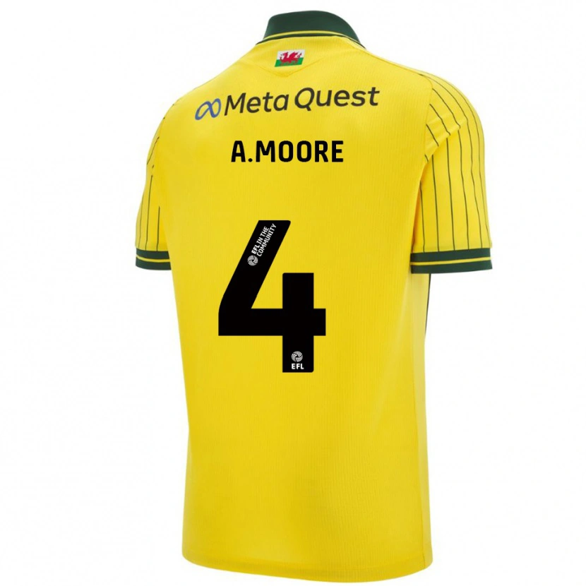 Danxen Dames Alex Moore #4 Geel Groen Uitshirt Uittenue 2025/26 T-Shirt