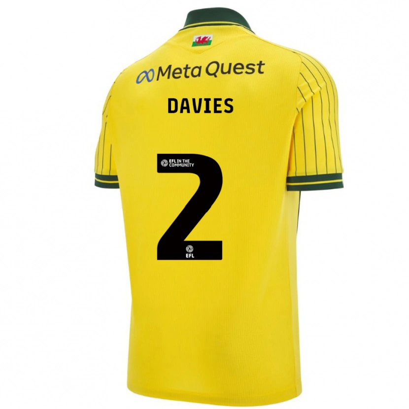 Danxen Dames Phoebe Davies #2 Geel Groen Uitshirt Uittenue 2025/26 T-Shirt