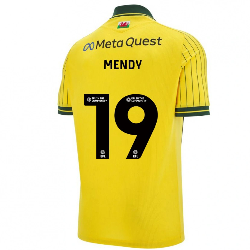 Danxen Dames Jacob Mendy #19 Geel Groen Uitshirt Uittenue 2025/26 T-Shirt