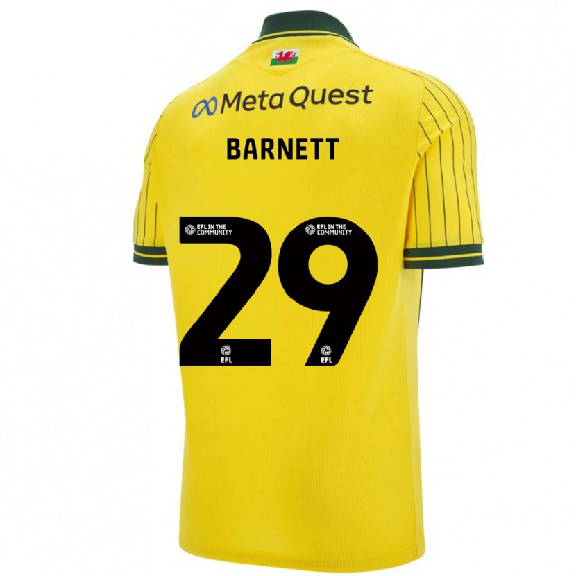 Danxen Dames Ryan Barnett #29 Geel Groen Uitshirt Uittenue 2025/26 T-Shirt