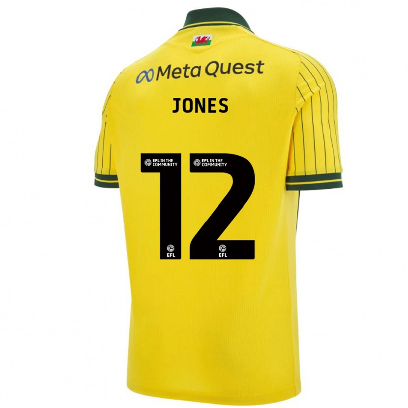 Danxen Dames Carra Jones #12 Geel Groen Uitshirt Uittenue 2025/26 T-Shirt