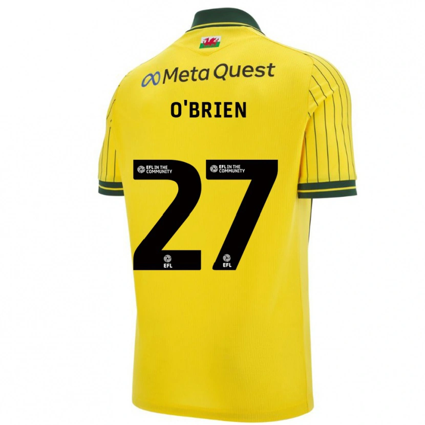 Danxen Dames Lewis O'brien #27 Geel Groen Uitshirt Uittenue 2025/26 T-Shirt
