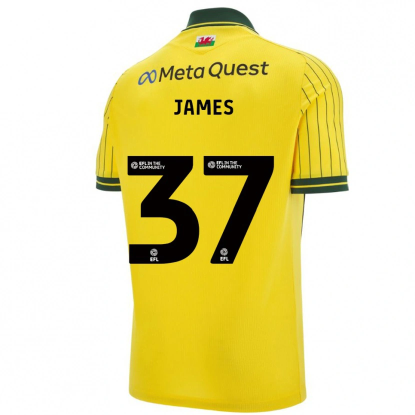 Danxen Dames Matty James #37 Geel Groen Uitshirt Uittenue 2025/26 T-Shirt