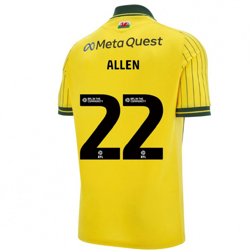Danxen Dames Keren Allen #22 Geel Groen Uitshirt Uittenue 2025/26 T-Shirt