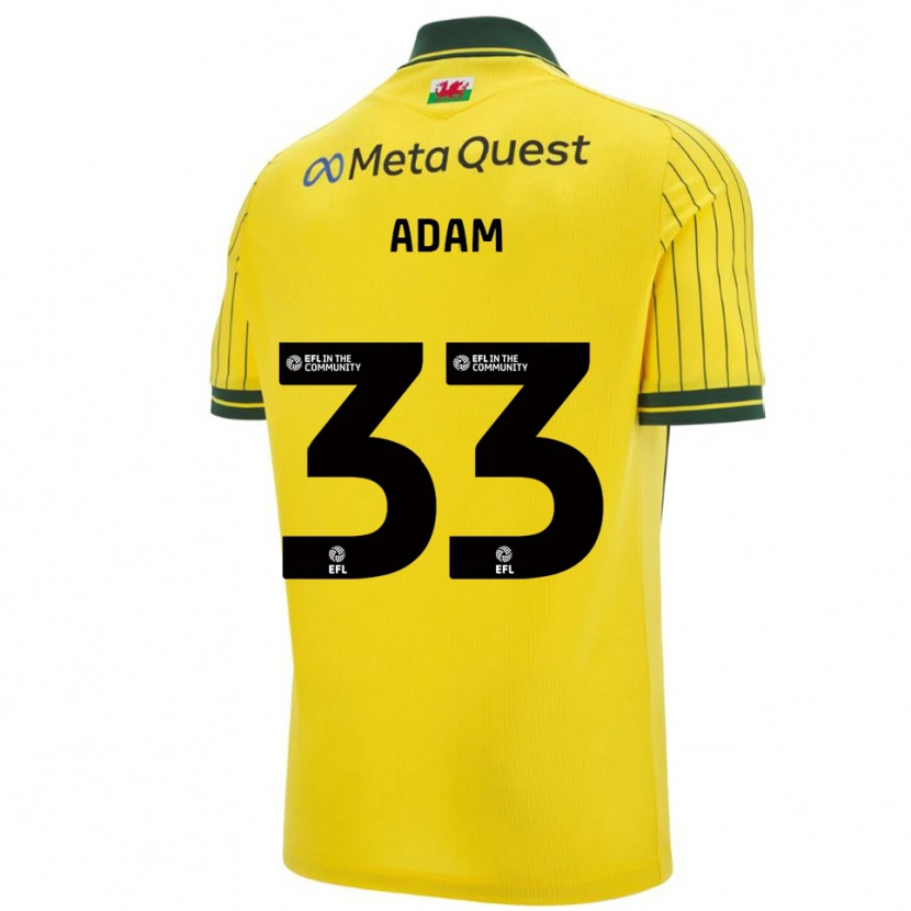 Danxen Dames Josh Adam #33 Geel Groen Uitshirt Uittenue 2025/26 T-Shirt